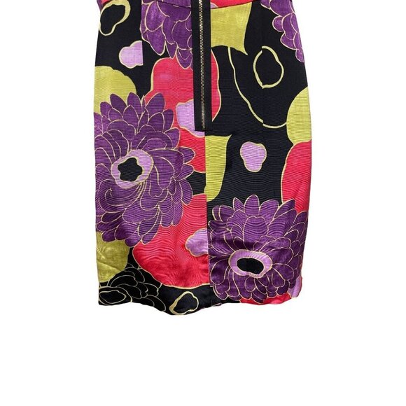 Anthropologie Leifsdottir Black Purple Floral Winter Peony Sheath Casual Dress S - Picture 7 of 12